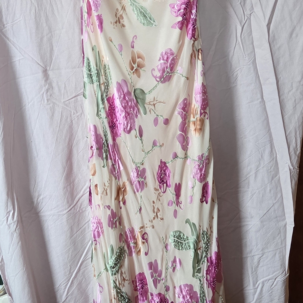 MARINA Floral Maxi Dress in Cream, Pink & Green